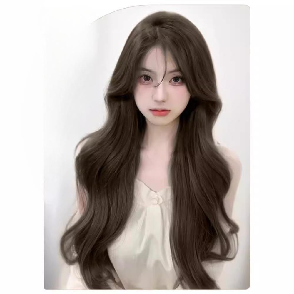 순정리사 통가발 중단발 CURLY HAIR 장발 항암 탈모 긴 생머리 패션 웨이브물결 가발 - 메인 이미지