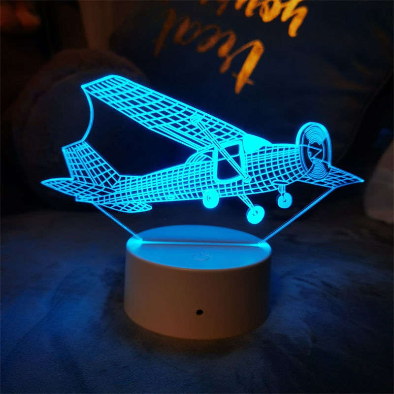 3D LED 항공기 무드등 홀로그램 테이블램프 인테리어 장식품 - 상세 이미지 4