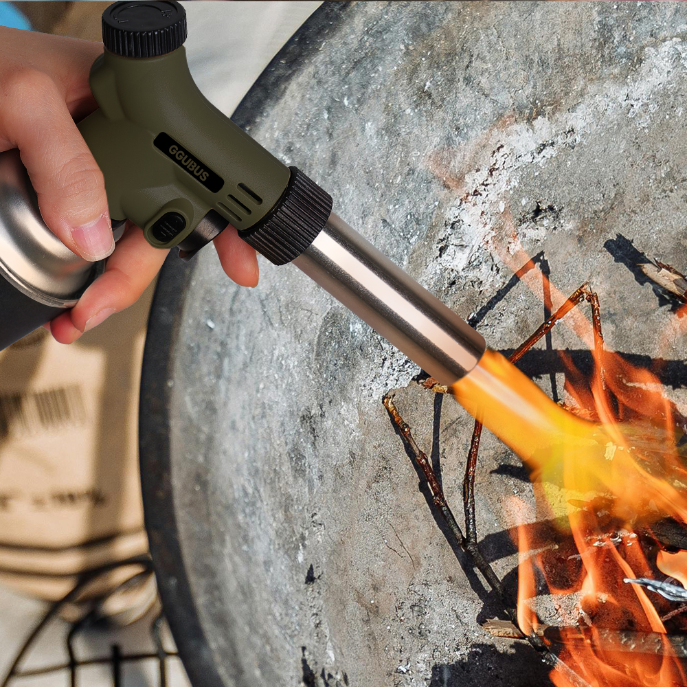 꾸버스 캠핑 요리용 가스 토치 액화방지 원터치 자동점화 휴대용 가정용 안전잠금