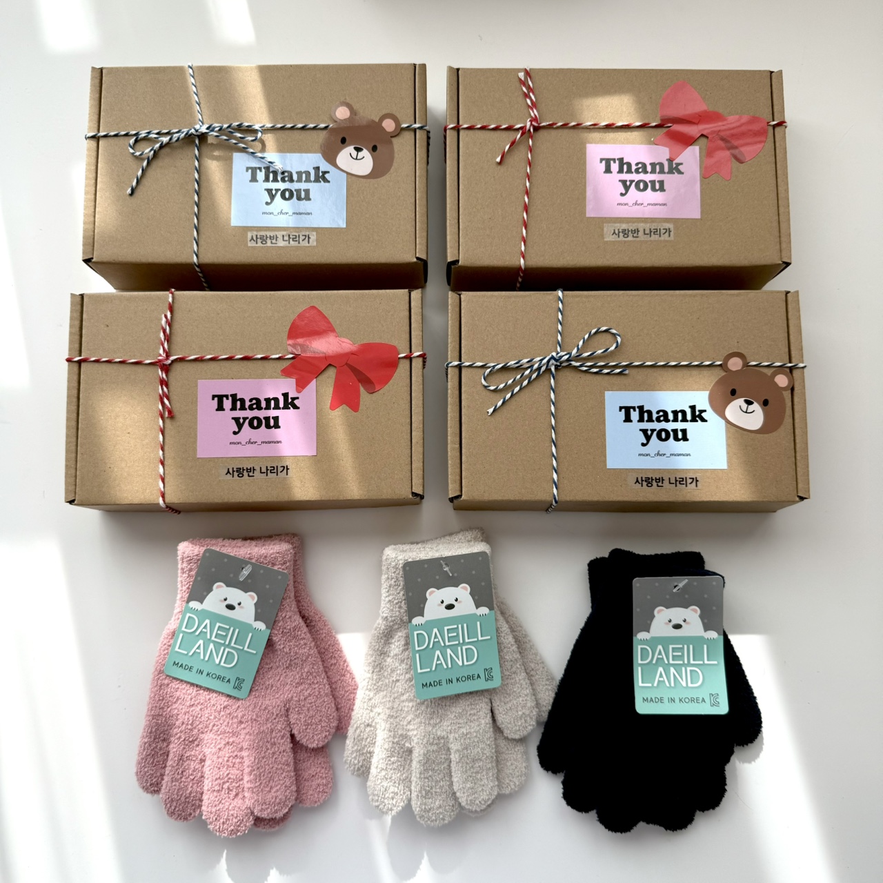 어린이집 생일 답례품 구디백 유치원 단체선물 크리스마스 상자 국산 KC인증 손가락장갑 - 메인 이미지