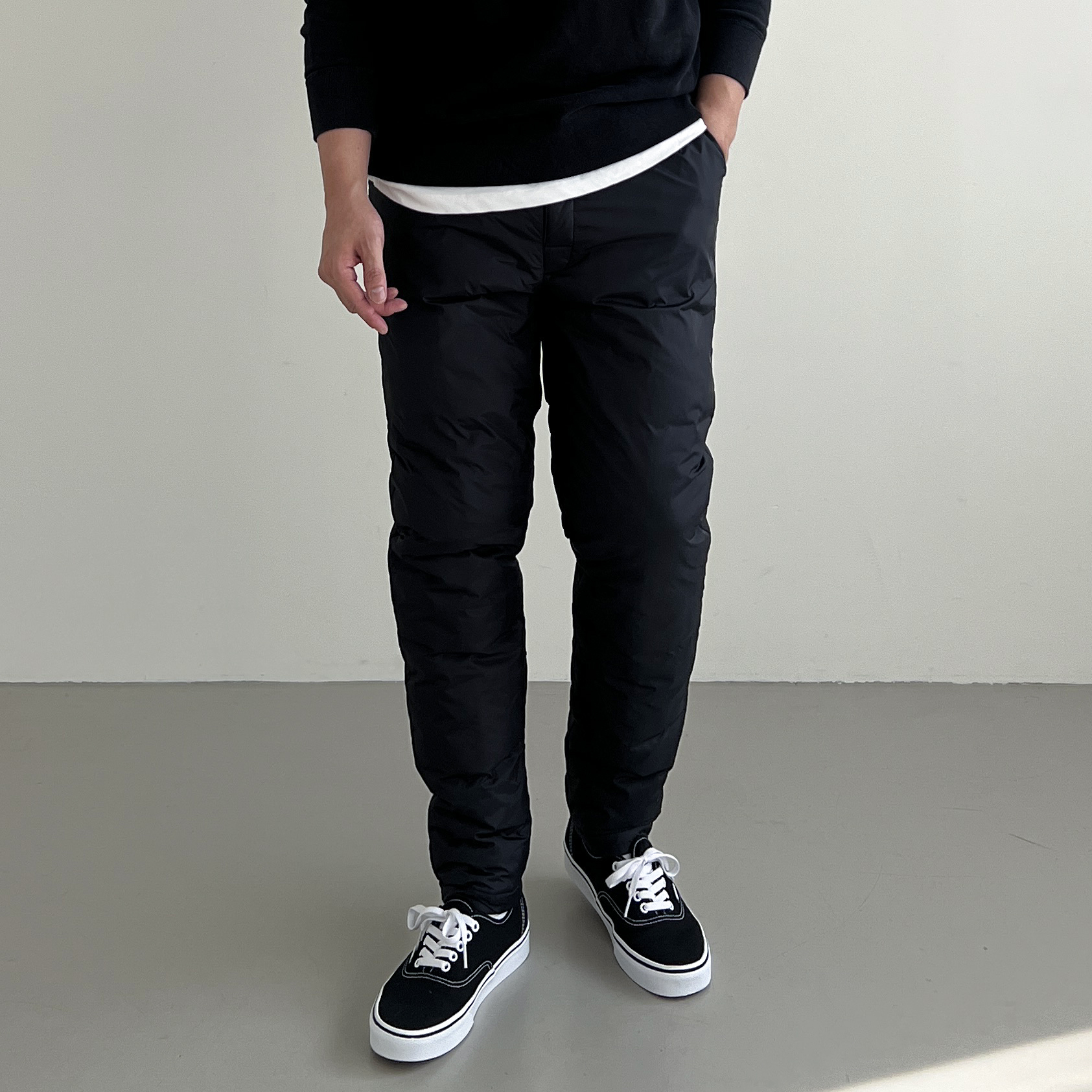 오리털패딩바지 겨울솜바지 덕다운팬츠 방한 경량 작업복 누빔 바지 - 상세 이미지 3