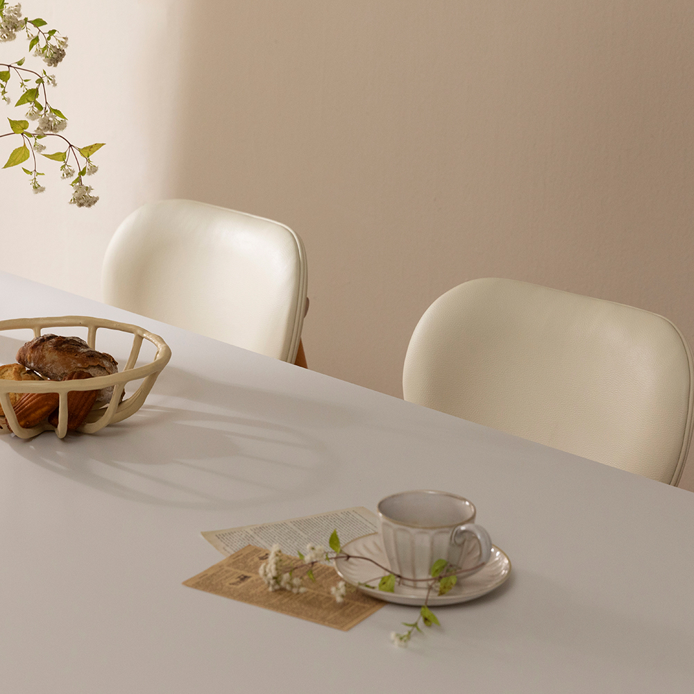 모드니 양면 세라믹 식탁 테이블 4인용 스퀘어 화이트/그레이 1400 내추럴