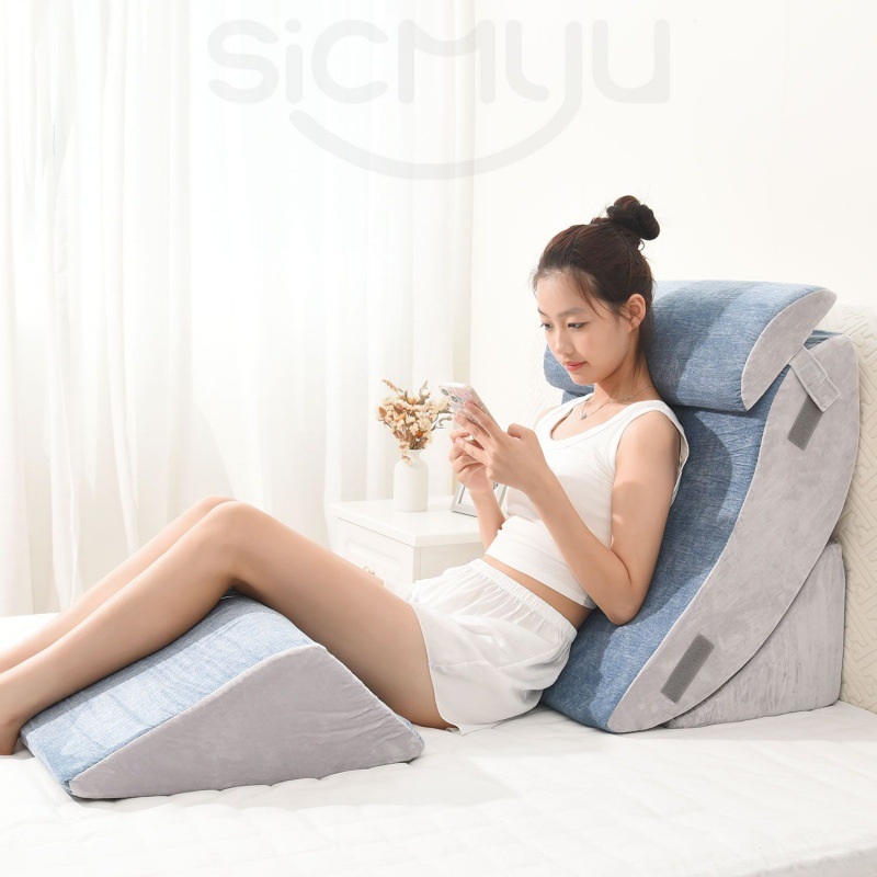 등받이쿠션 모듈 쿠션 듈스 침대 삼각 대형 등쿠션 허리 메모리폼 역류성식도염베개 - 상세 이미지 2