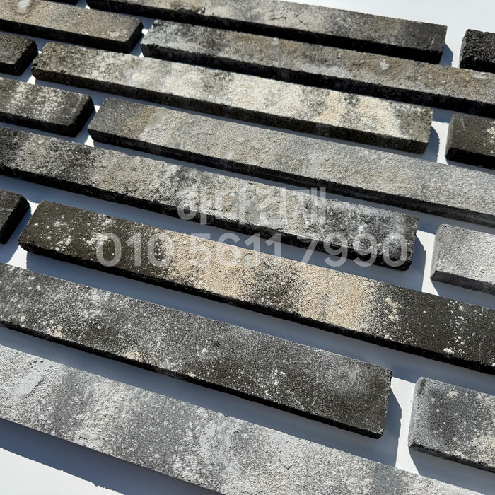 고벽돌 롱브릭타일 490x53x19T 흑고벽돌타일(청고벽돌타일) / 하다건재 고벽돌타일