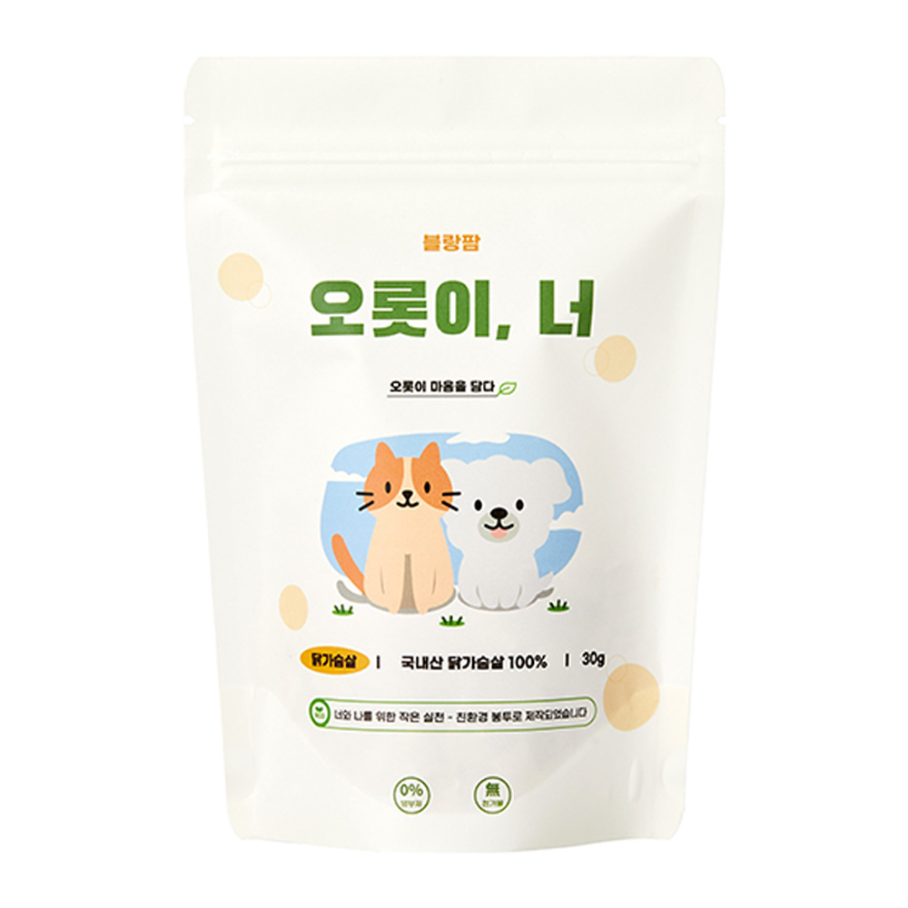 오롯이너 고양이 강아지 동결건조 간식 트릿 닭가슴살, 30g, 1개 - 상품 이미지