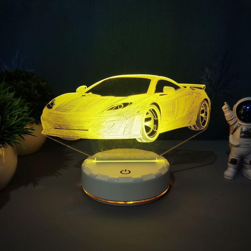 3D LED 스포츠카 무드등 홀로그램 테이블램프 인테리어 장식품 - 상세 이미지 2