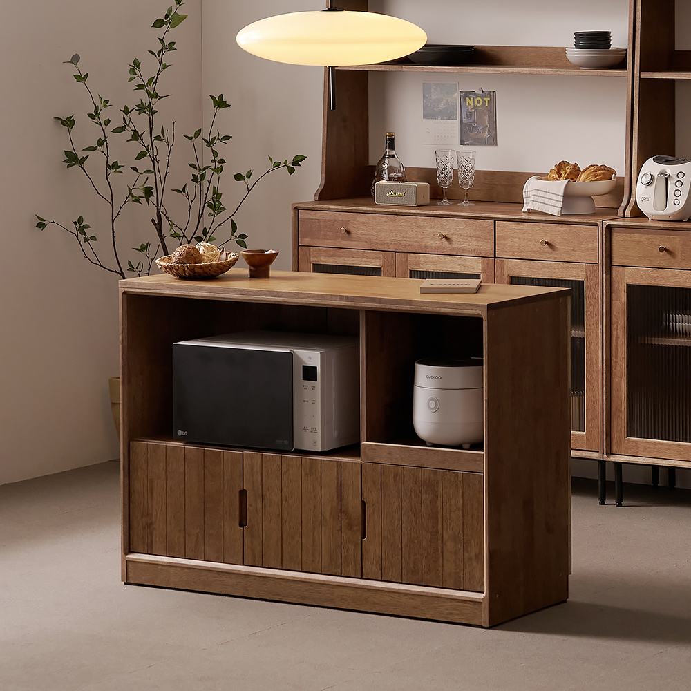 헤이즐 원목 주방수납장 아일랜드 식탁 테이블 홈바 수납장 1200 GM428C