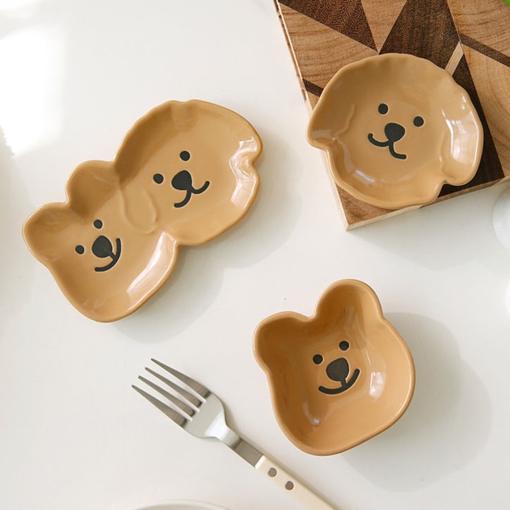 미니 종지 귀여운 강아지 쿼카 도자기 소스볼 피클 간장 소스 그릇