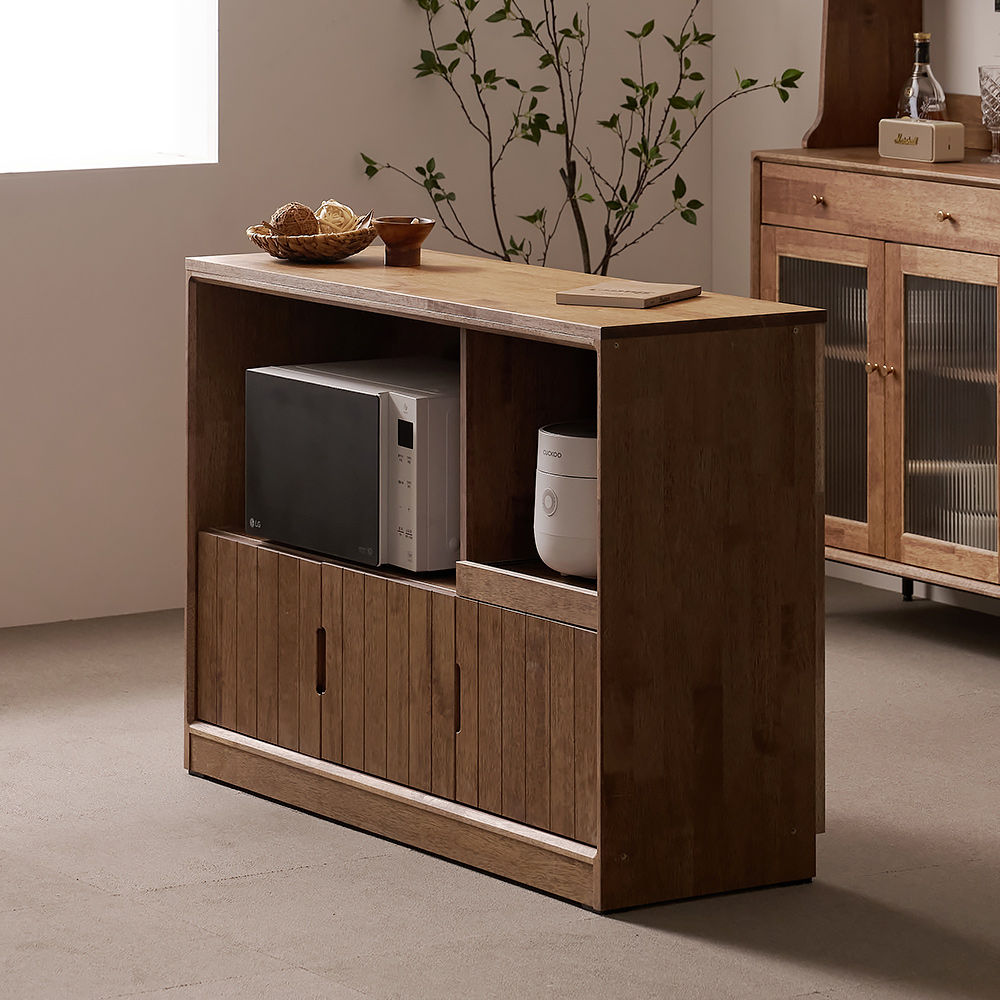 헤이즐 원목 주방수납장 아일랜드 식탁 테이블 홈바 수납장 1200 GM428C