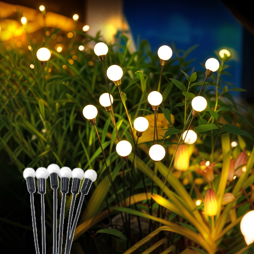 태양광 정원등 반딧불 꽃 조명등 LED 태양열 전구 경관 조명 수목등 조경등 6구