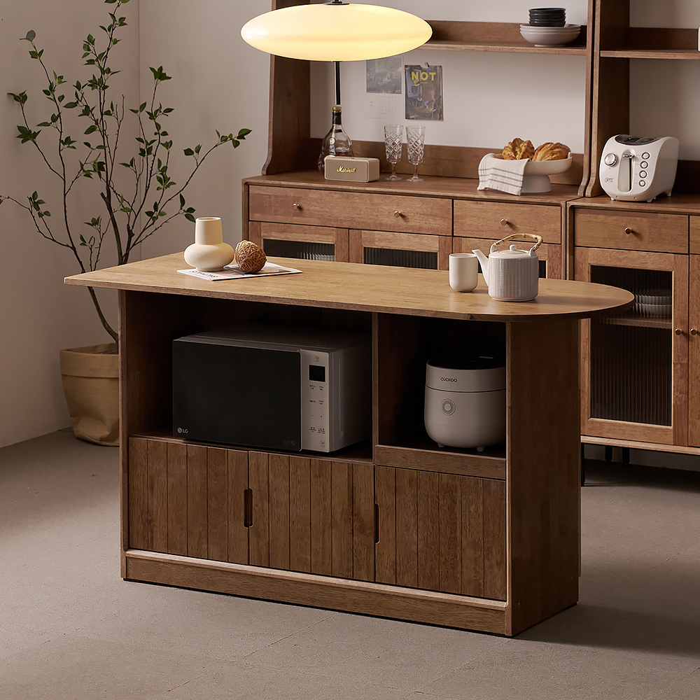 헤이즐 원목 주방수납장 아일랜드 식탁 테이블 홈바 수납장 1500 GM431C