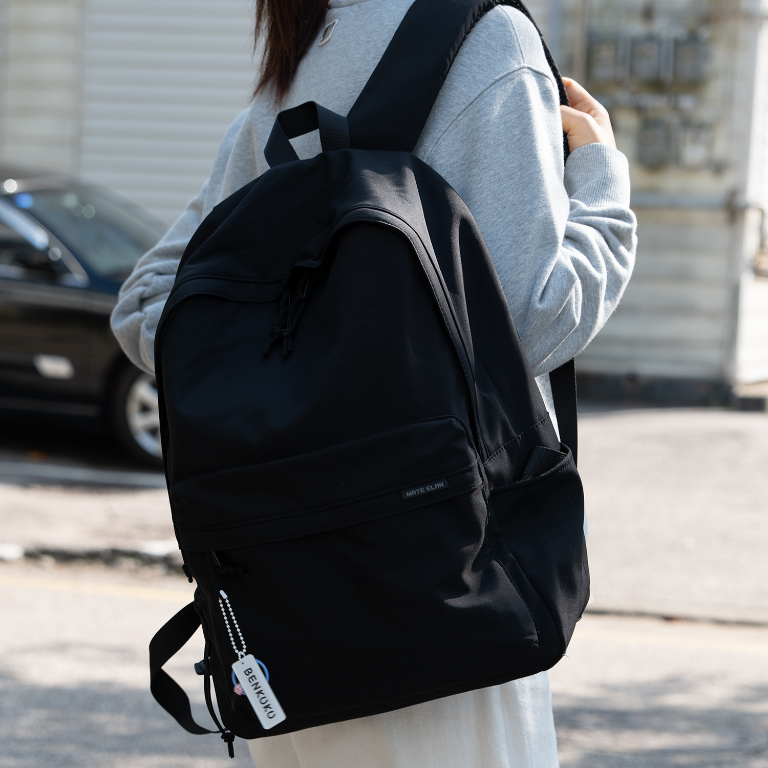남자 심플 데일리 직장인 학생 백팩 2color - 상세 이미지 4