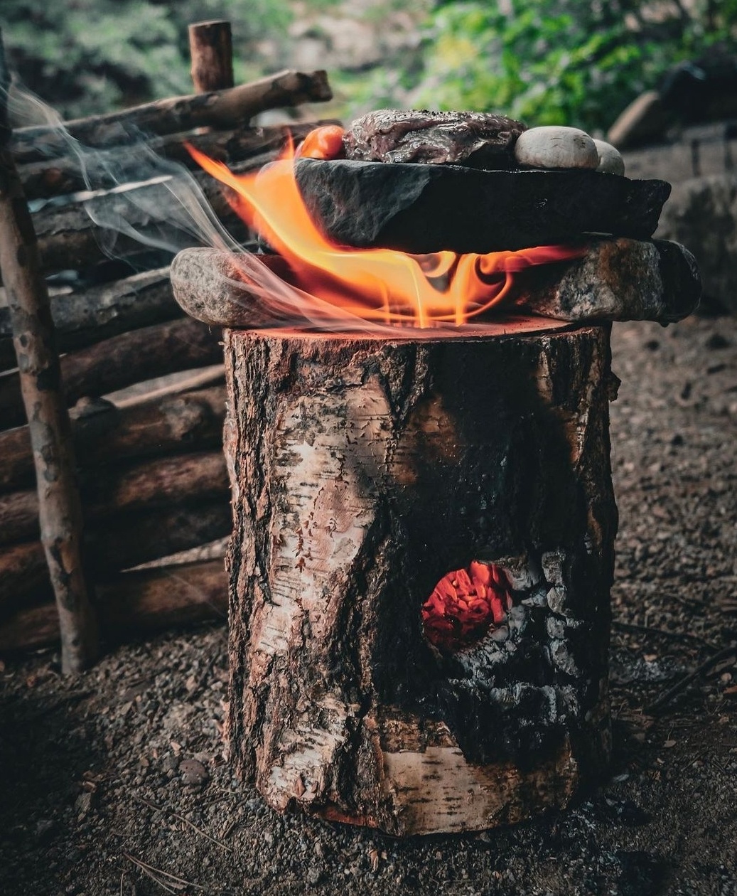 아홉산캠핑 착화제포함 자작나무 통나무장작 대형