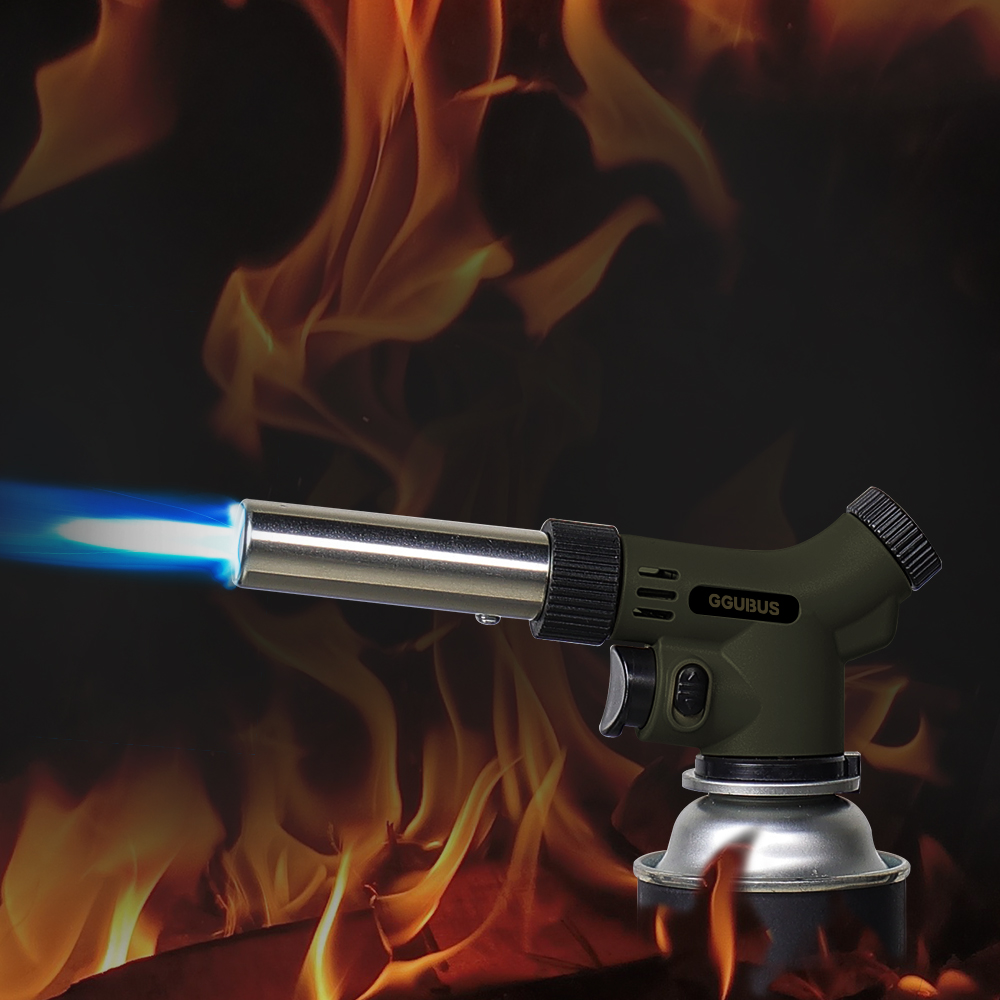 꾸버스 캠핑 요리용 가스 토치 액화방지 원터치 자동점화 휴대용 가정용 안전잠금