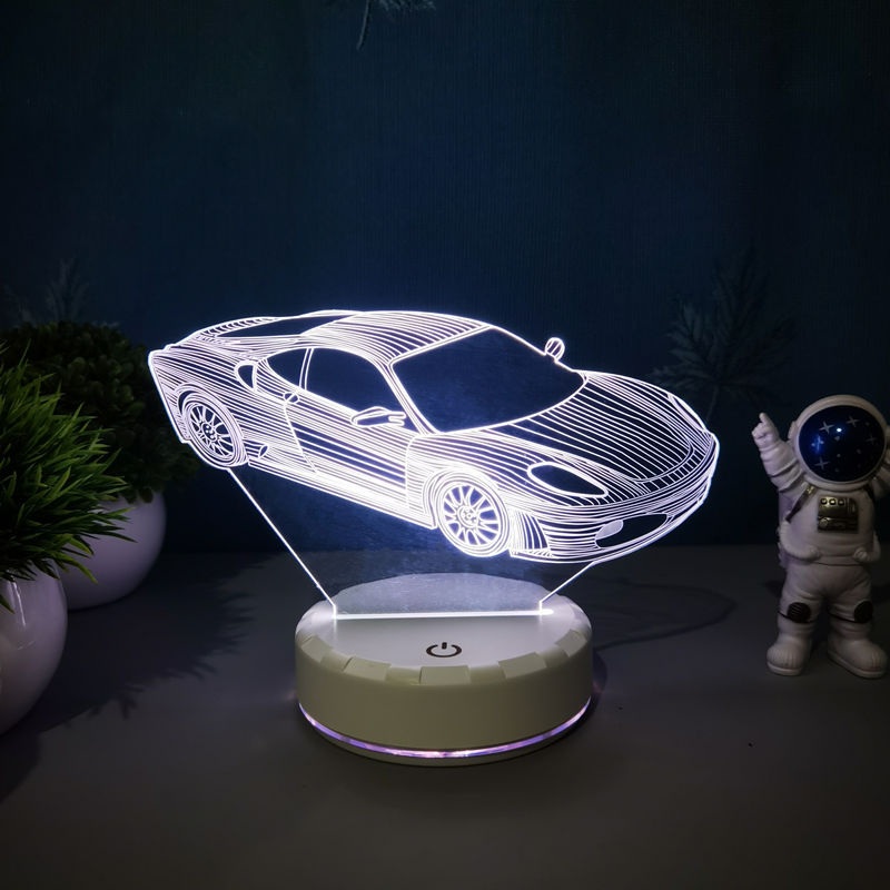3D LED 스포츠카 무드등 홀로그램 테이블램프 인테리어 장식품 - 상세 이미지 4