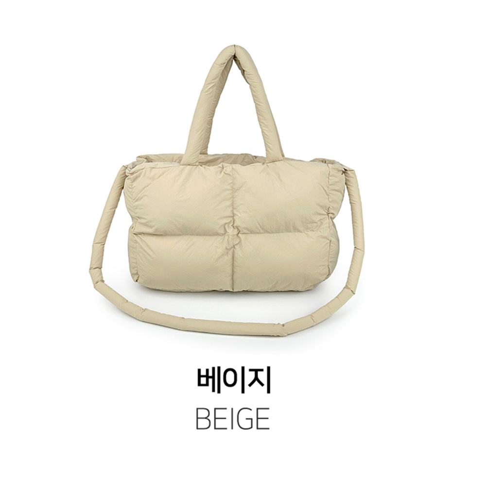 가벼운 패딩 빅사이즈 토트백 경량 가을 겨울 천핸드백 라지 큰 토드크로스백 가방 이미지 8