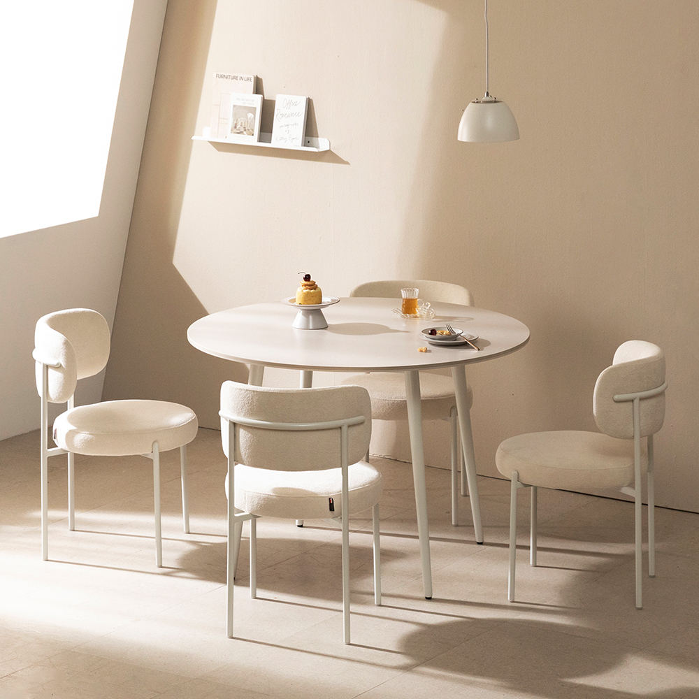 라움에스알 제나 양면 포세린 원형 세라믹 주방 식탁 4인용 테이블 1000