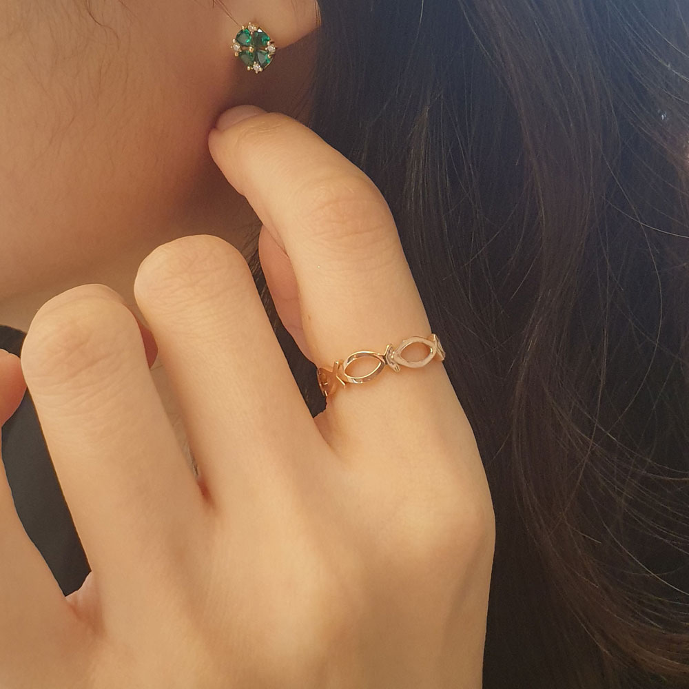 물고기 반지 14k 18k 금 엄마 애끼링 - 상세 이미지 2