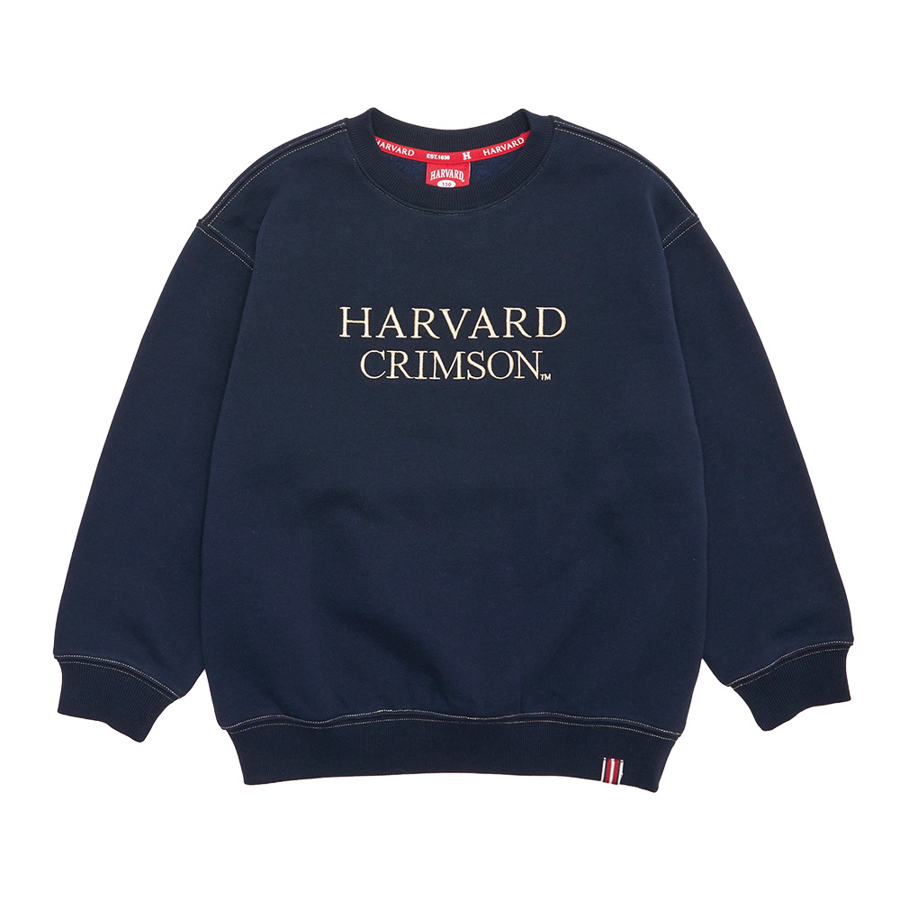 하버드키즈 스티치 배색 기모 맨투맨_B4W100 - 상세 이미지 5