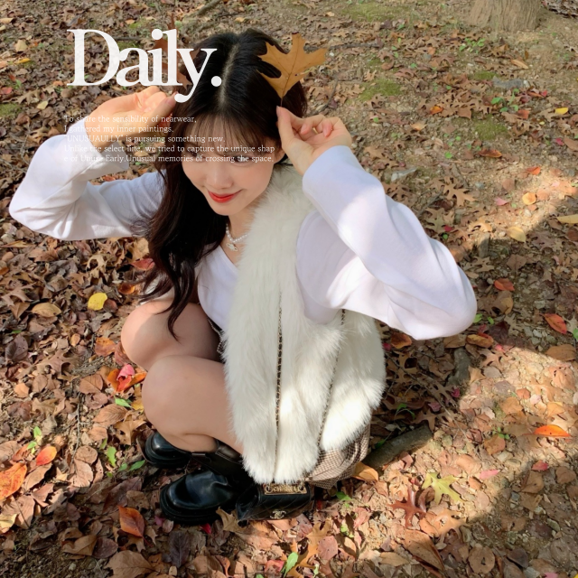 겨울 레이어드 밍크 페이크 퍼 베스트 조끼 - 상세 이미지 4