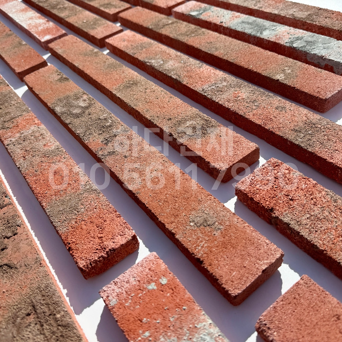 고벽돌 롱브릭타일 490x53x19T 적고벽돌타일 / 하다건재 고벽돌타일