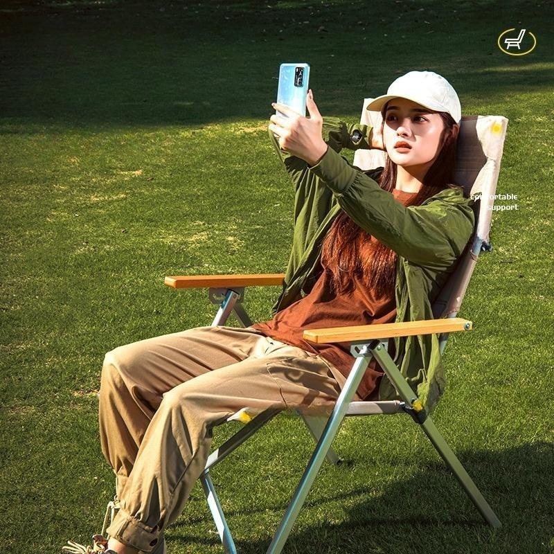 캠핑 알루미늄 합금 풀업 접이식 캠핑의자 휴대용 캠핑 4단 높이 조절 - 메인 이미지
