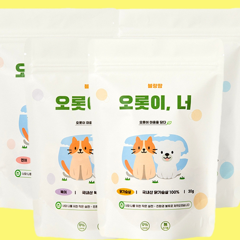 오롯이너 고양이 강아지 동결건조 간식 트릿 혼합콤보, 25g, 4개 : 블랑캣