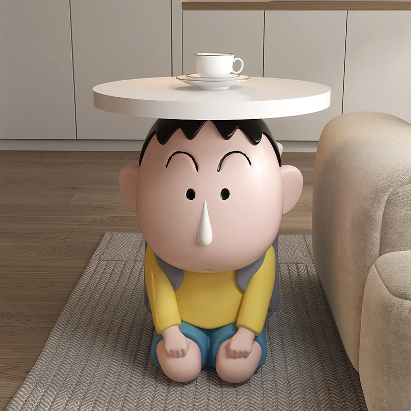 짱구 맹구 사이드 테이블 짱구는못말려 맹구 돌가방 라운드 미니 사이드테이블