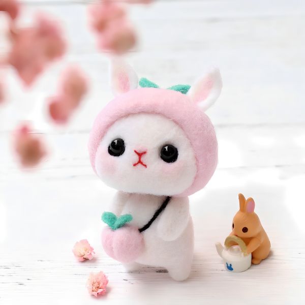 아트조이 DIY 양모펠트 패키지, 복숭아토끼, 1세트 고양이시바 × 1세트 : HoHo shop