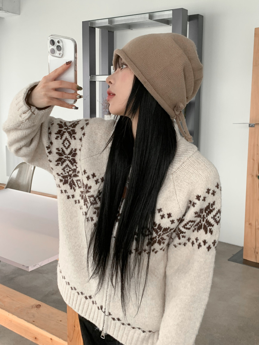 [인기폭주] 뉴롤업 쪼임 니트 무지 롱 비니 모자 4color 상세 이미지 19