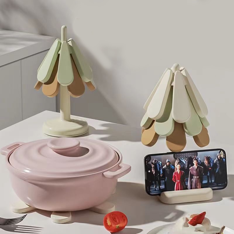 라슈에뜨 접이식 나무모양 냄비받침 집들이 선물 주방 감성 인테리어 트리 실리콘 냄비 받침 이미지 7