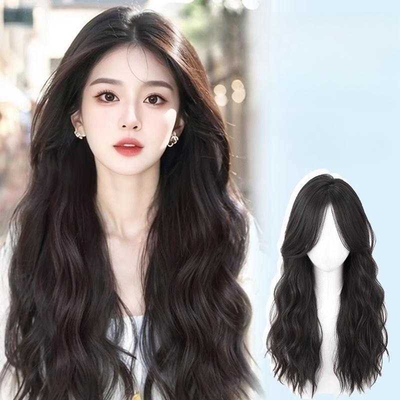 순정여신 통가발 중단발 장발 항암 탈모 웨이브헤어 가발세트 - 메인 이미지