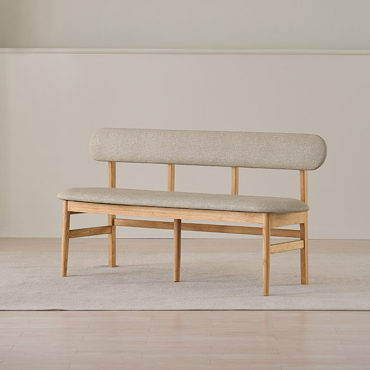 [삼익가구]헤일드 3인용 원목 벤치