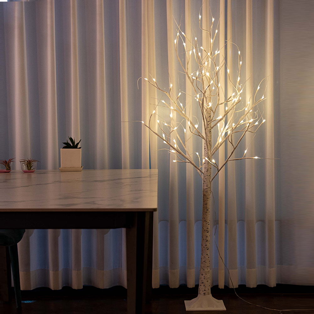 설렘하우스 감성가득 LED 전구 자작나무트리 크리스마스트리 조명 120cm - 상품 이미지