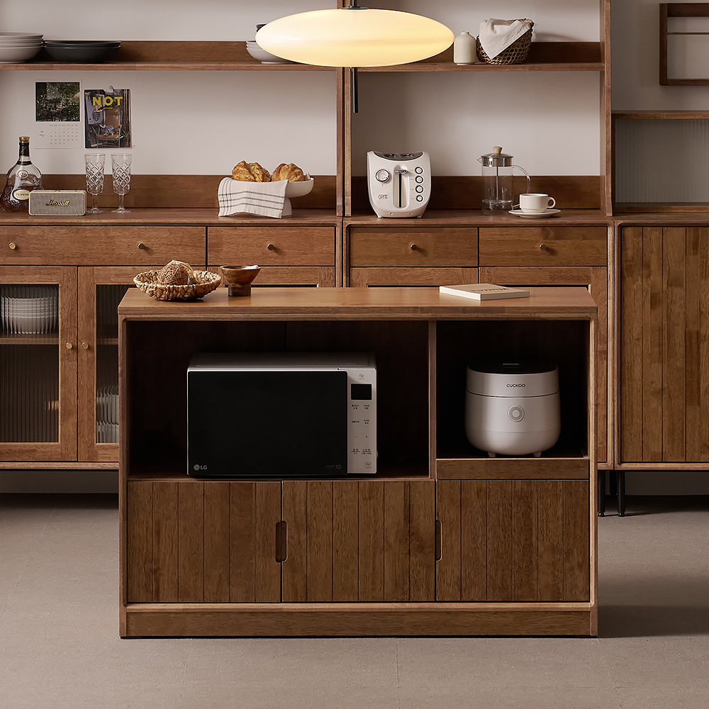 헤이즐 원목 주방수납장 아일랜드 식탁 테이블 홈바 수납장 1200 GM428C