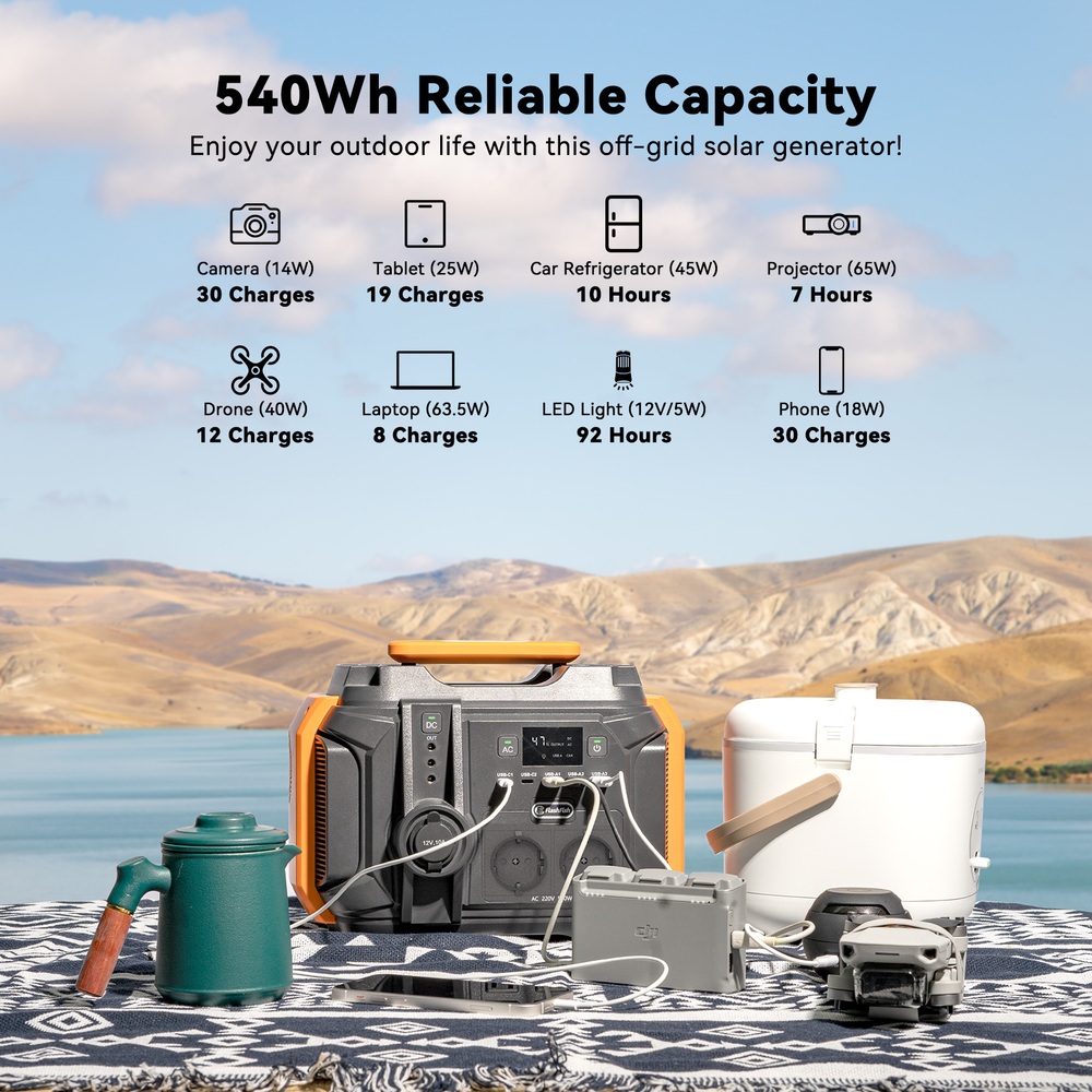 FlashFish 파워뱅크 150000mAh 540wh 500w 실외 전원공급장치 - 상세 이미지 4