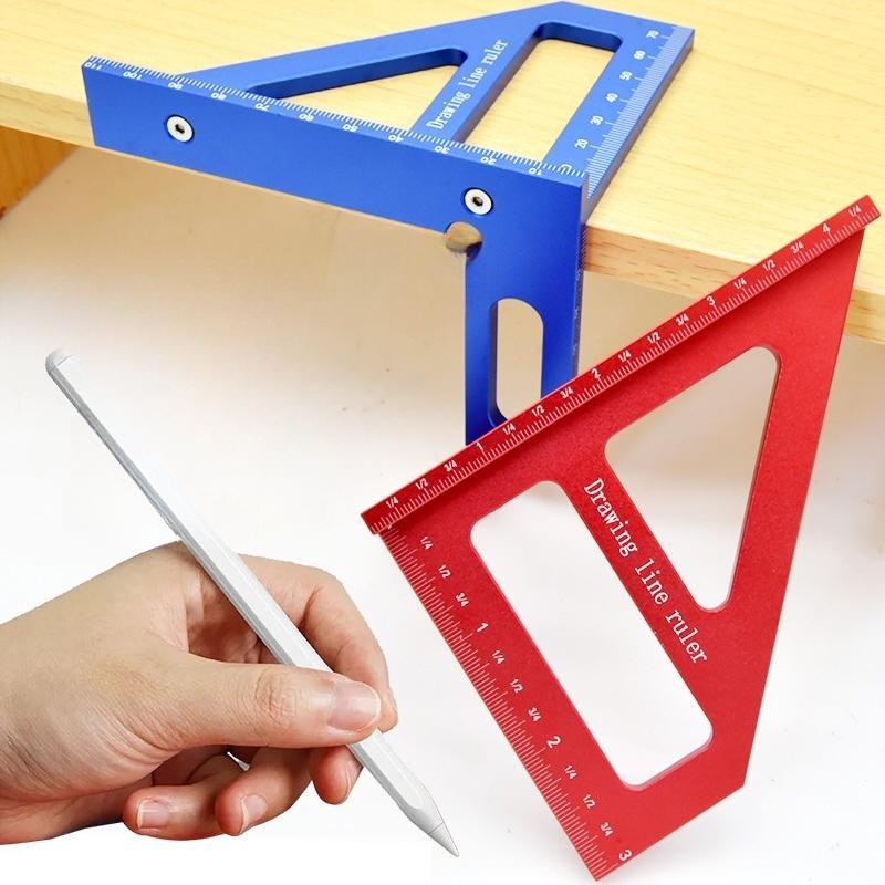 만능 삼각 눈금자 45° 90° 다기능 삼각형 자 목공 도구 제도기 Drawing Ruler - 메인 이미지
