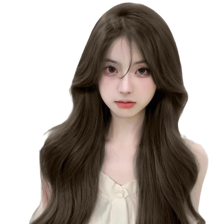 순정리사 통가발 중단발 CURLY HAIR 장발 항암 탈모 긴 생머리 패션 웨이브물결 가발 - 상세 이미지 3