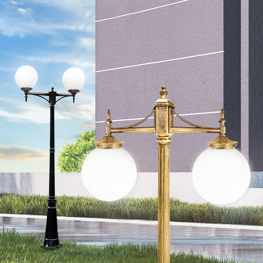 전기가로등 LED 야외조명 정원 마당 엔틱 가로등 PC글로브 조명등 기둥 1.4M 25호 - 상세 이미지 4