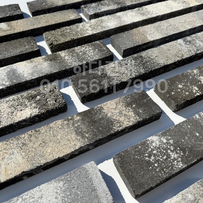 고벽돌 롱브릭타일 490x53x19T 흑고벽돌타일(청고벽돌타일) / 하다건재 고벽돌타일