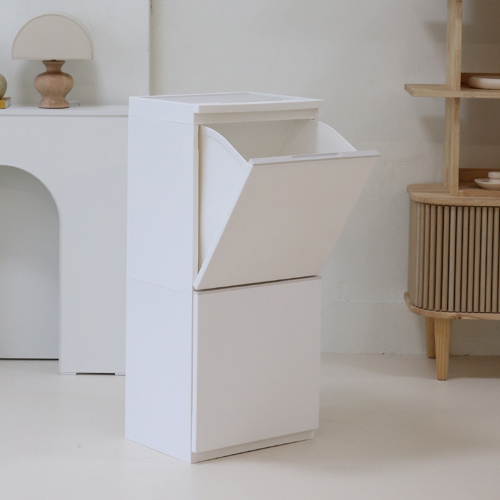 신규색상 올화이트 출시! 그란데 정리함/분리수거함 2단