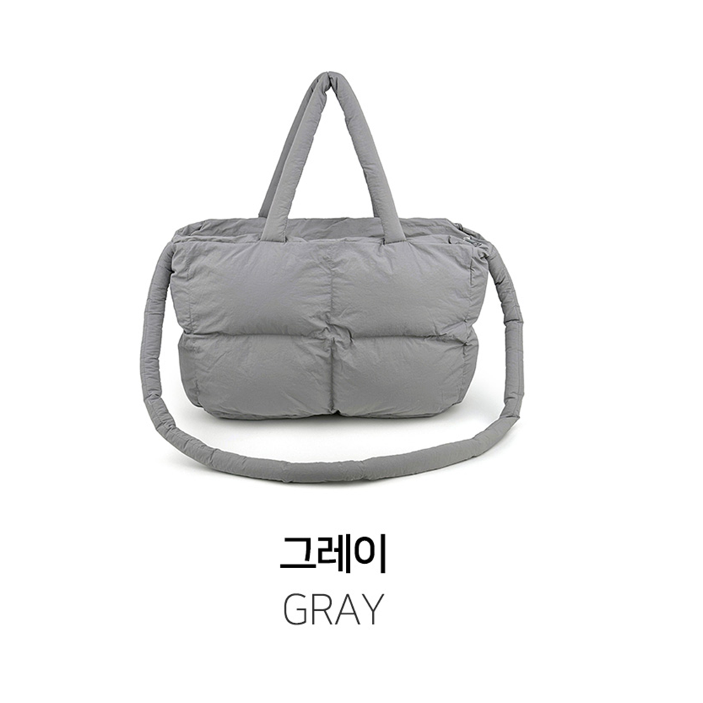 가벼운 패딩 빅사이즈 토트백 경량 가을 겨울 천핸드백 라지 큰 토드크로스백 가방 이미지 7