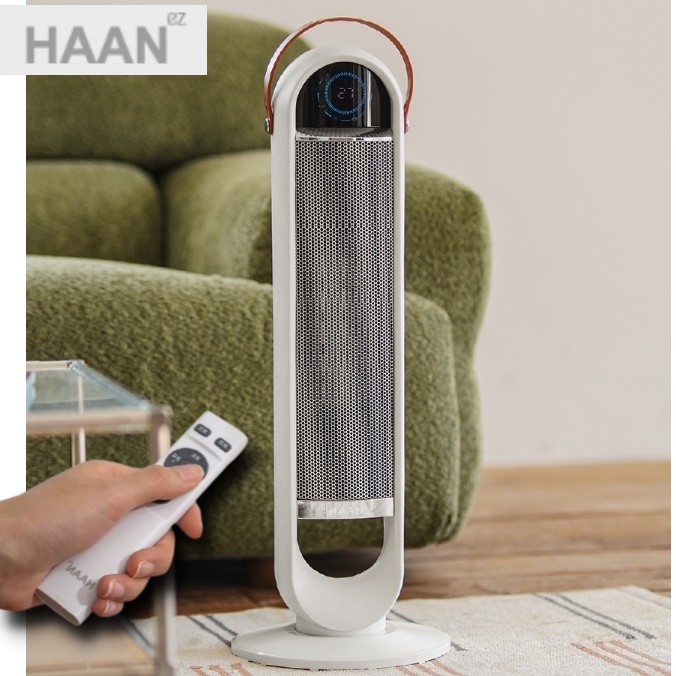 리모컨 타워 온풍기 가정용 난방기 소형 히터 날개없는 온풍기