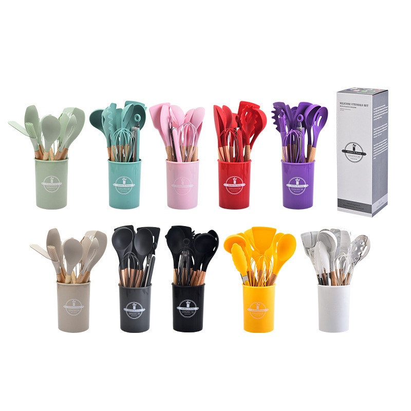 레인보우 실리콘 주방 조리도구 세트 12개입 8color - 상품 이미지