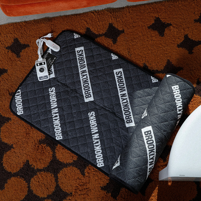 브루클린웍스 전기장판 캠핑 전기요 매트 전원차단 싱글, 68x180cm, 블랙