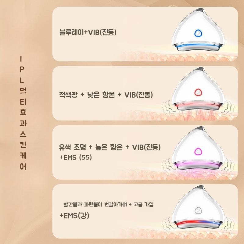 하트 IPL 케어 EMS 전기 괄사기 얼굴 리프팅 윤곽 마사지기 - 상세 이미지 4