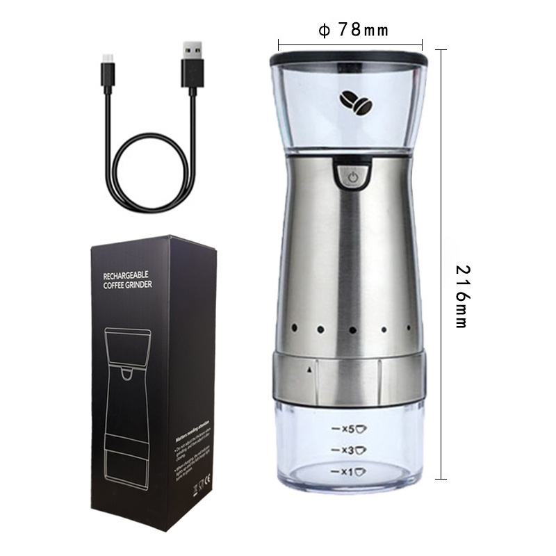 고운입자로 분쇄되는 커피 그라인더 USB 충전식 자동 커피그라인더 스테인리스 원두분쇄기 - 상세 이미지 3