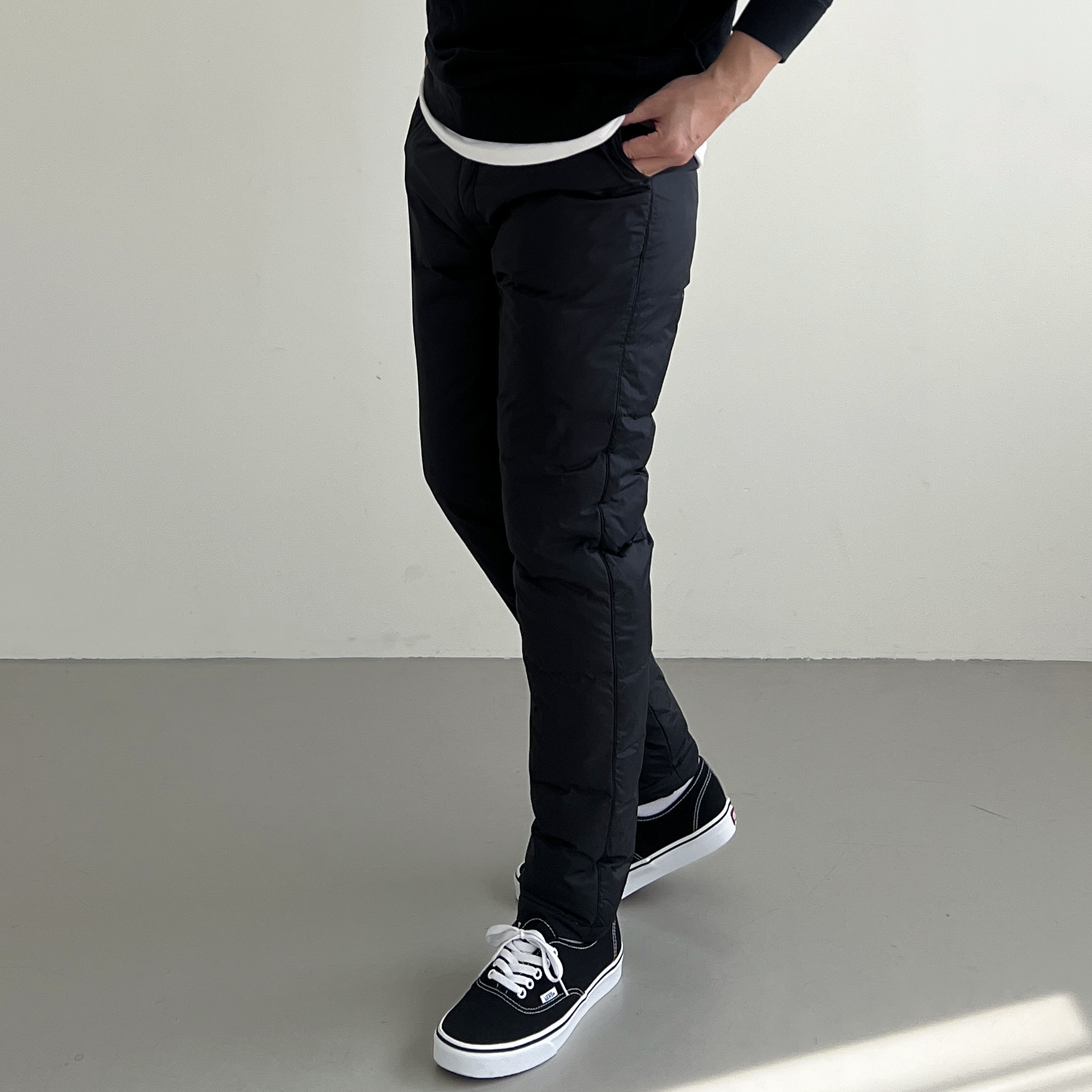 오리털패딩바지 겨울솜바지 덕다운팬츠 방한 경량 작업복 누빔 바지 - 상세 이미지 2