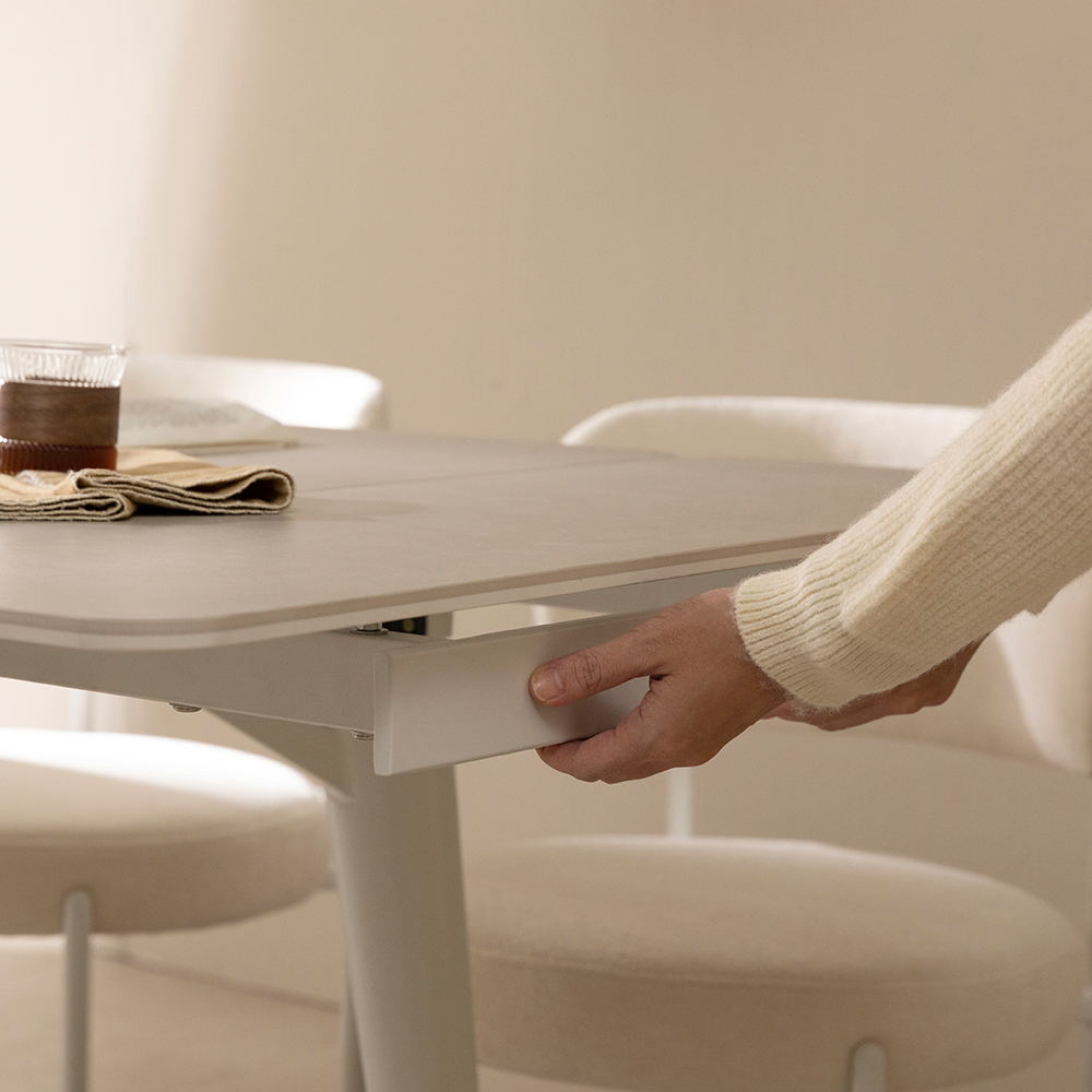 글로리 확장형 세라믹식탁 직사각형 테이블 4인용 8인용 그레이 1400 2000