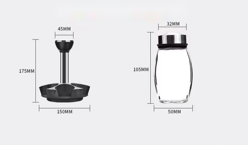 찰스 로테이팅 시즈닝 보틀 양념통 세트 블랙 120ml 6개입 거치대 포함 - 상세 이미지 4
